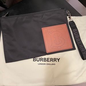 Burberry Nylon TB logo pouch/clutch